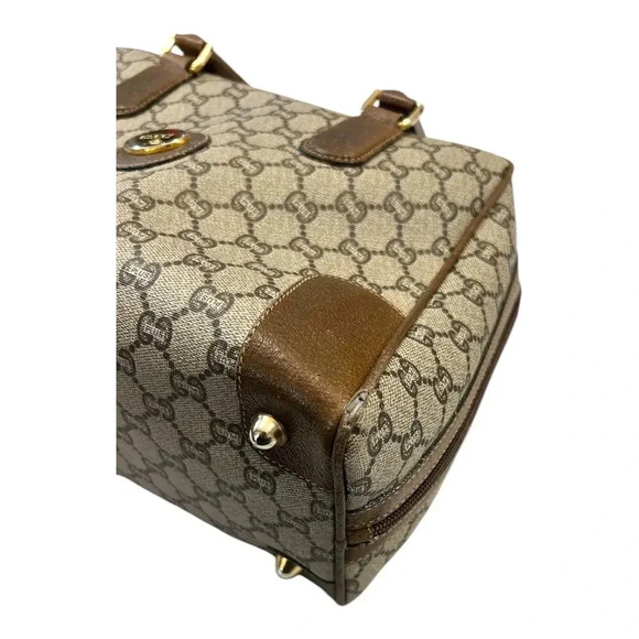 Gucci Plus Gray/Brown VINTAGE 70s Boston Shoulder Handbag Purse GUC - Picture 14 of 16